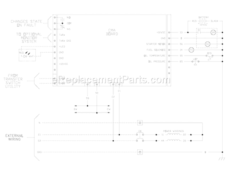 Page E Diagram and Parts List for 040210-1  Briggs and Stratton Generator